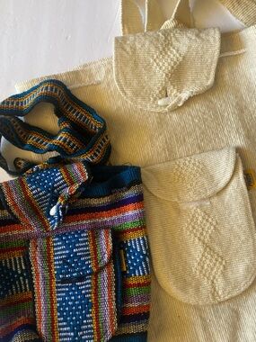 Handwoven Cream & Multicolor Women’s Backpack — Artisan Style
